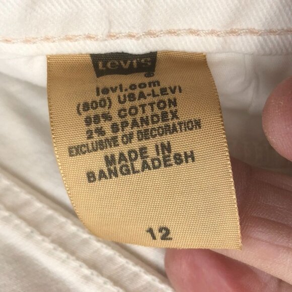 Vintage Levi's Women's 515 Jeans Size 12 White Denim Cotton Wide Leg Classic Cas - Picture 4 of 15